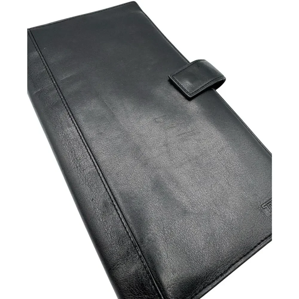 Tumi Delta SLG Ultimate Travel Organizer Wallet Black Napa Leather Card Holder